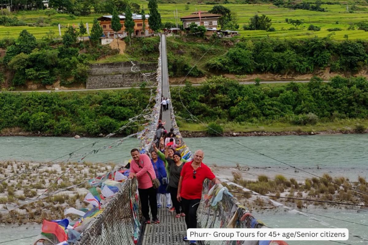 Enjoy the panoramic views from Suspension Bridge at Punakha